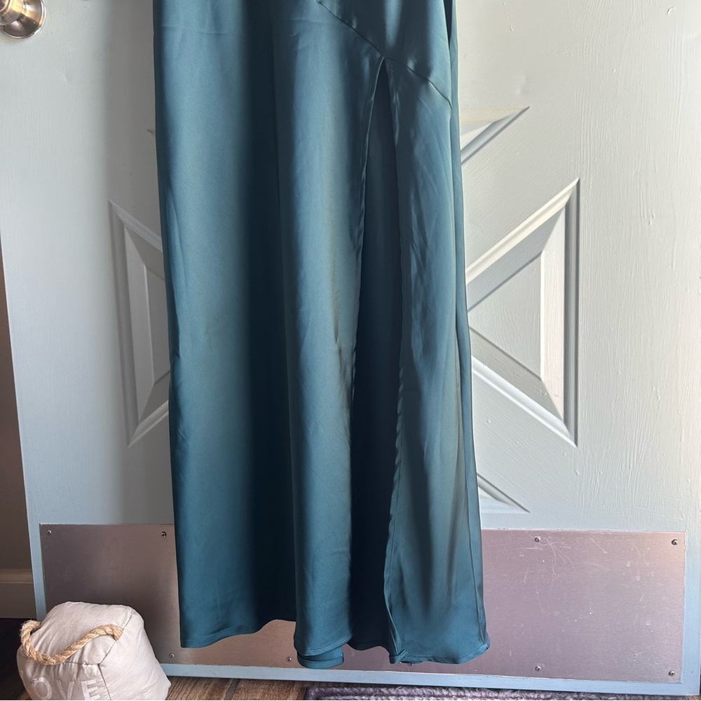NWT Hello Molly Cowl Neck Formal Long Maxi Dress Bridesmaid Gown Teal Green XL - Picture 4 of 11